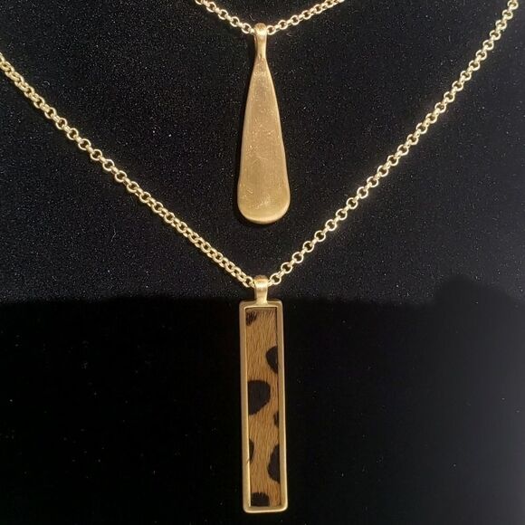 Lucky Brand Double Chain Gold Leopard Necklace - Picture 6 of 8